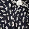 J.Crew Stl 4 Färg Svart Floral Blad Krage Popover Blus Knappar Långärmad Material Bomull 100%