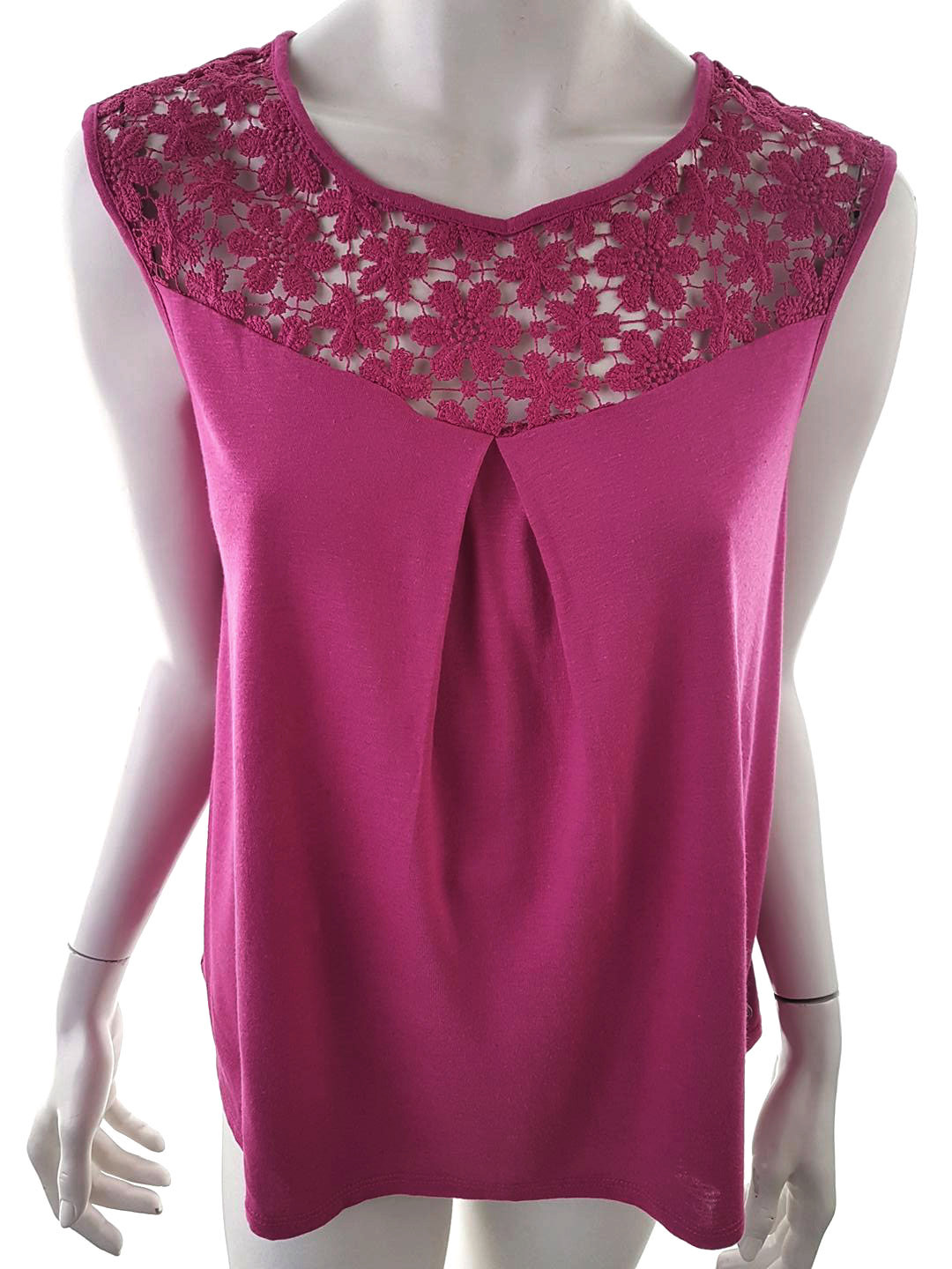 365 Stl M Färg Fuchsia Rund urringning Blus Ärmlös Material Viskos