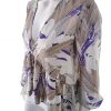 BIK BOK Stl S Färg Beige Floral Blad V-ringning Blus ärm 3/4