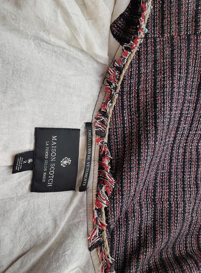 Maison scotch Stl 2 Färg Svart Rund urringning Kavaj med hake Långärmad