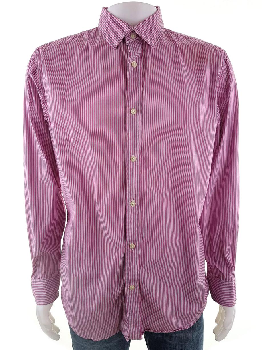 Banana Republic Stl L Färg Rosa Krage Herr Skjorta, elegant Långärmad Material Bomull 100%