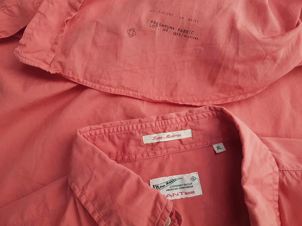 Gant Stl XL Färg Rosa Krage Herr skjorta, casual Långärmad Material Bomull 100%