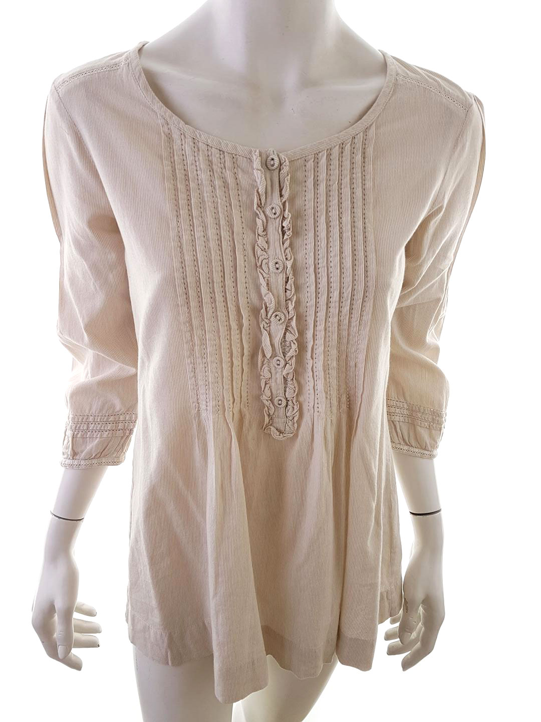 Phase eight Stl 10 (38) Färg Beige Rund urringning Popover Tunika Blus ärm 3/4 Material Bomull 100%