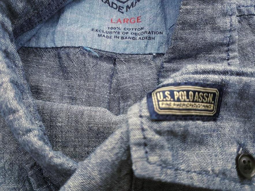 U.S. Polo ASSN Stl L Färg Blå Krage Herr skjorta, casual Kortärmad Material Bomull 100%