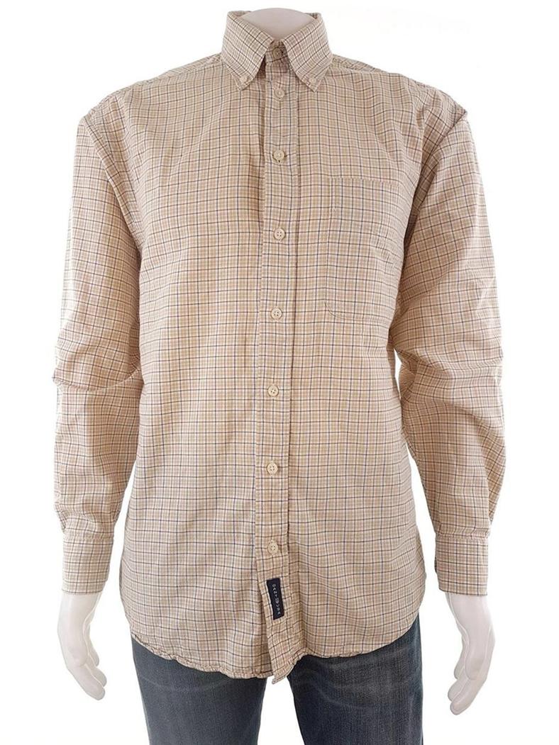 Gant Stl M Färg Beige Krage Herr skjorta, casual Långärmad Material Bomull 100%