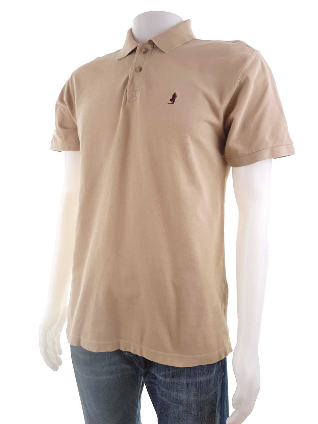 Marlboro Classics Stl M Färg Beige Krage Herr Polo Kortärmad Material Bomull 100%