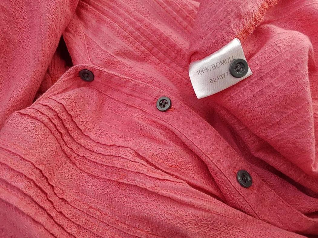 Isolde Stl 42 Färg Rosa V-ringning Knäppt Tunika Blus ärm 3/4 Material Bomull 100%