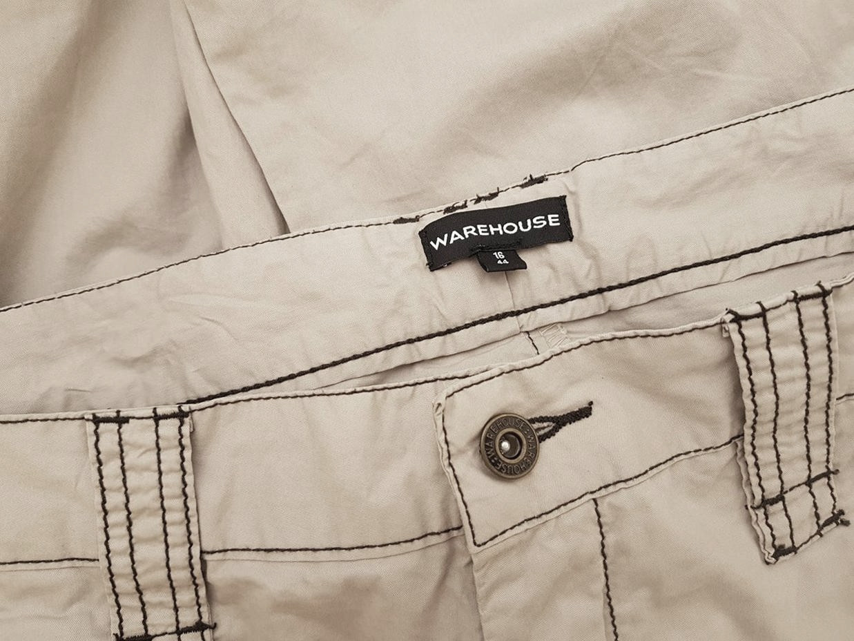 Warehouse Stl 44 Färg Beige Casual Byxor Material Bomull 100%