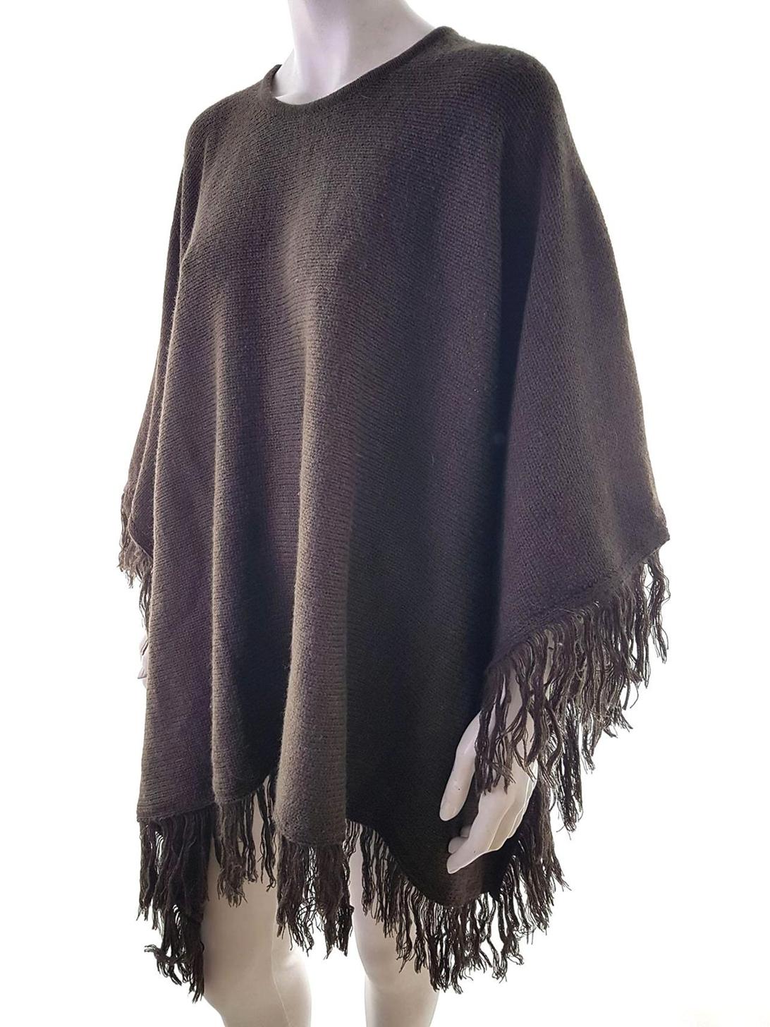 Vero moda Stl M Färg Brun Rund urringning Poncho-tröja Ärmlös Finstickat