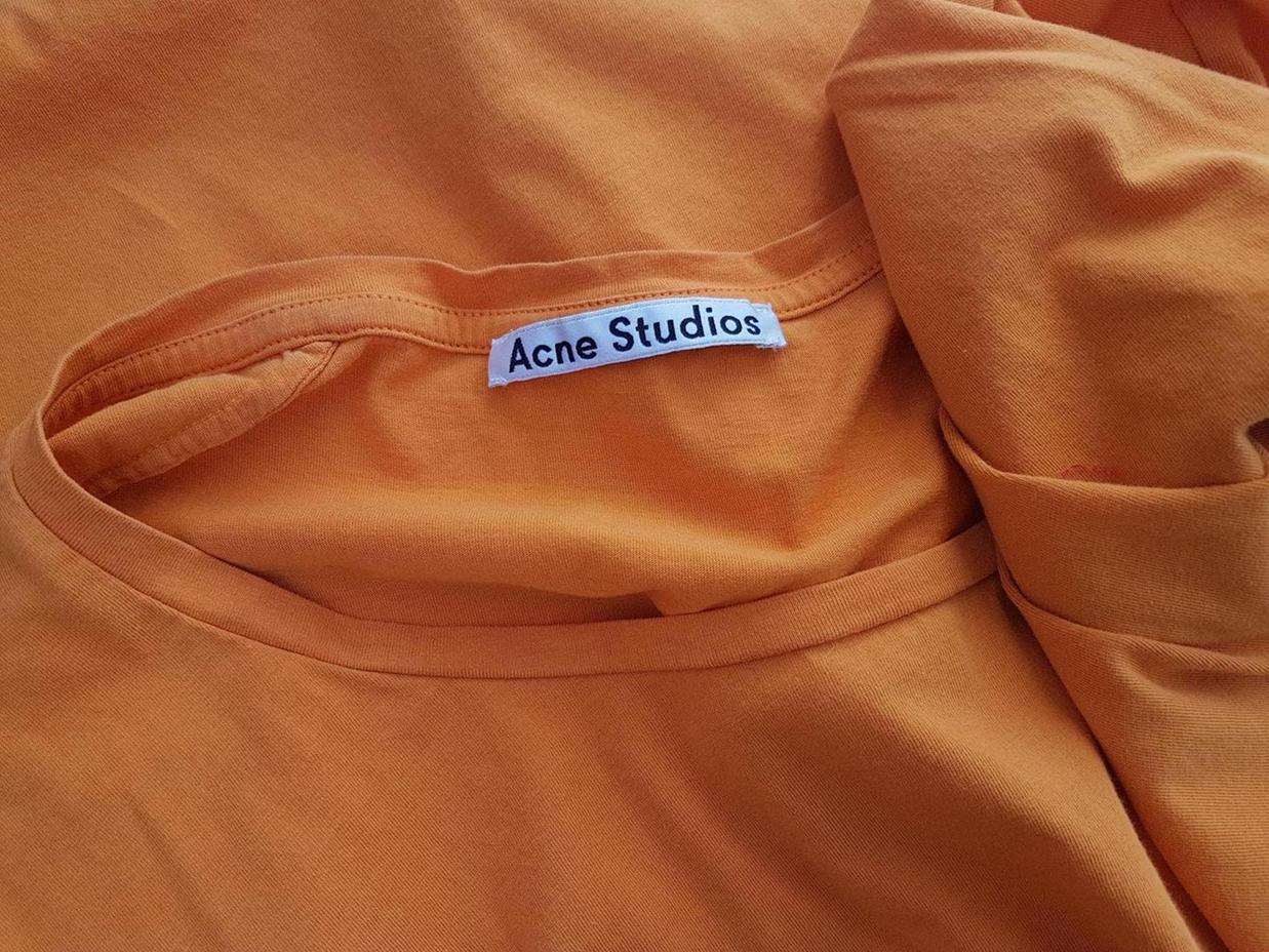 ACNE Studios Stl M Färg Orange Rund urringning T-shirt Kortärmad Material Bomull 100%