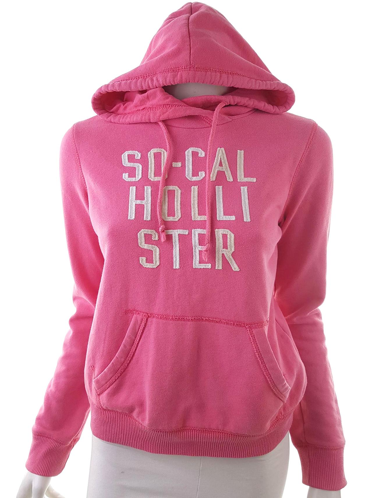 Hollister Stl S Färg Rosa Huvtröja med Huva Långärmad Material Bomull