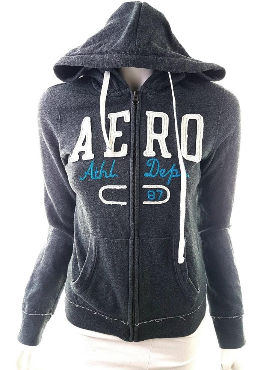 Aeropostale Stl M Färg Grå Sweatshirt med Dragkedja Långärmad Material Bomull