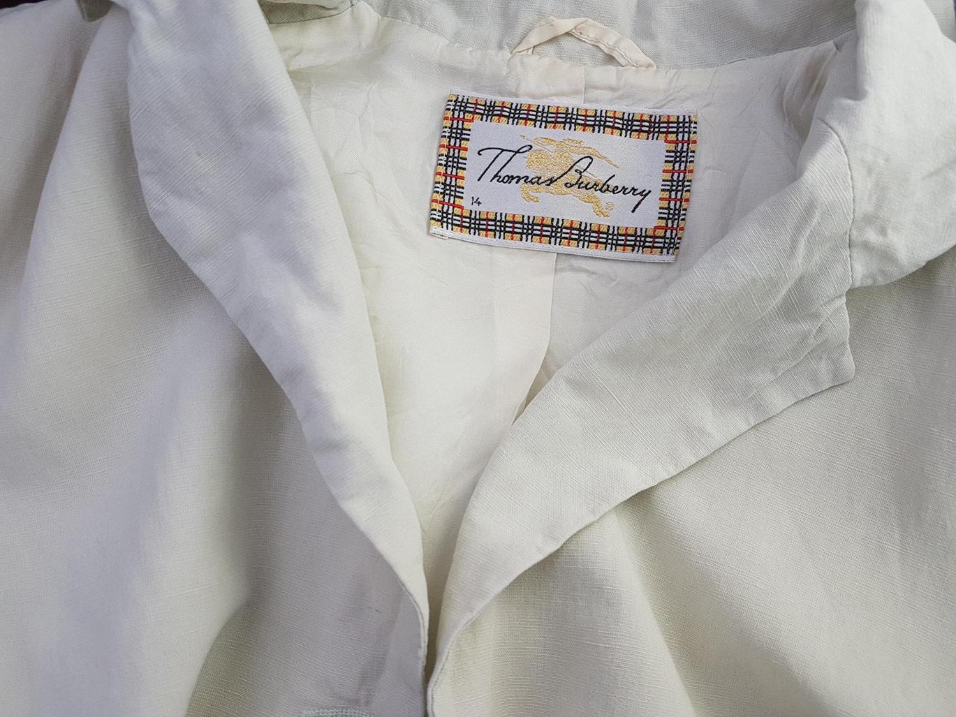 Thomas Burberry Stl 14 (42) Färg Beige Krage Kavaj med knappar Långärmad Material Tencel