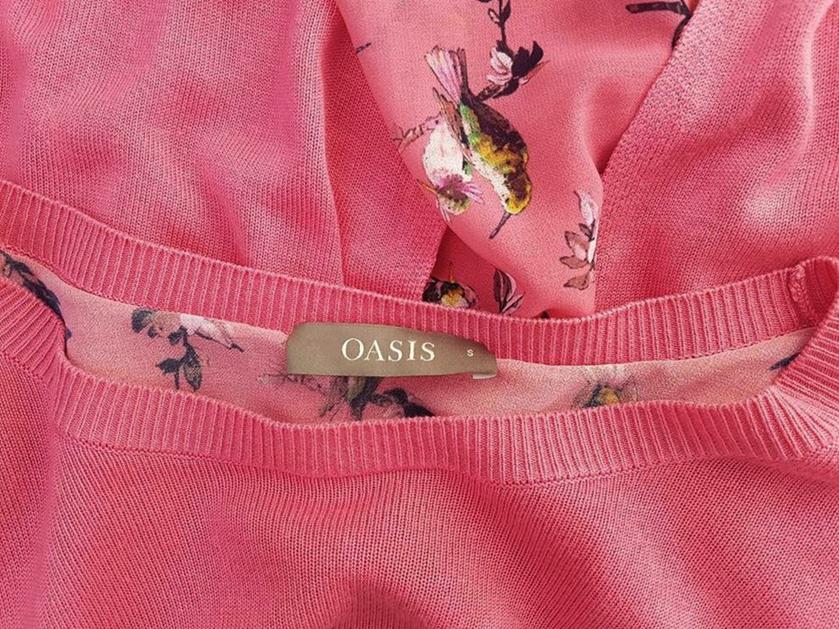 Oasis Stl S Färg Rosa Rund hals Tunika blus Långärmad Material Viskos