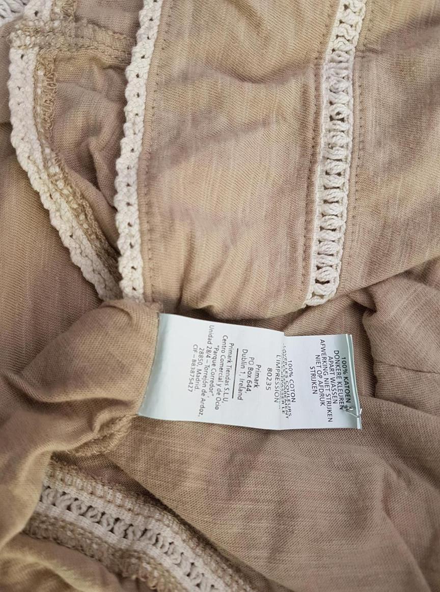 Denim Co. Stl 40 Färg Beige Rund urringning Tunika blus Kortärmad Material Bomull 100%