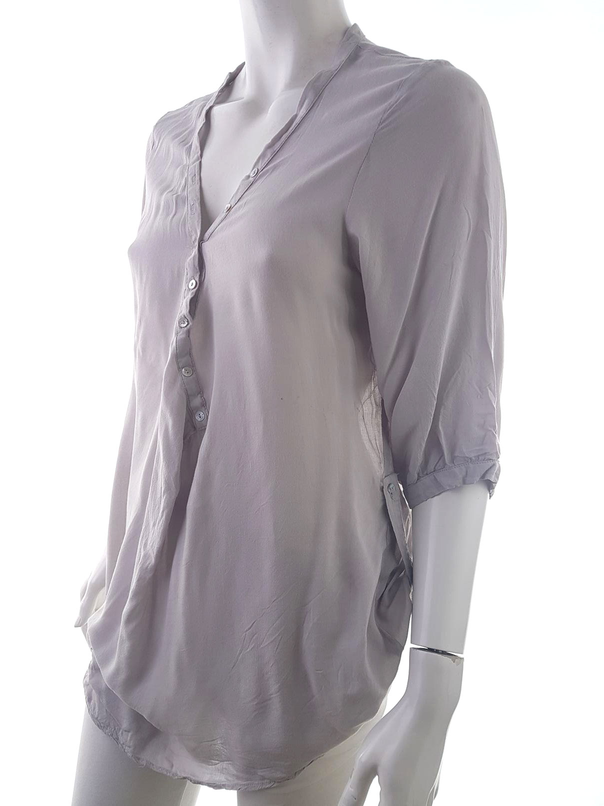 Sigen sgaard Stl M Färg Beige V-ringning Popover Tunika Blus ärm 3/4 Material Rayon 100%