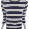 J.Crew Stl S Ränder Rund hals Blus ärm 3/4