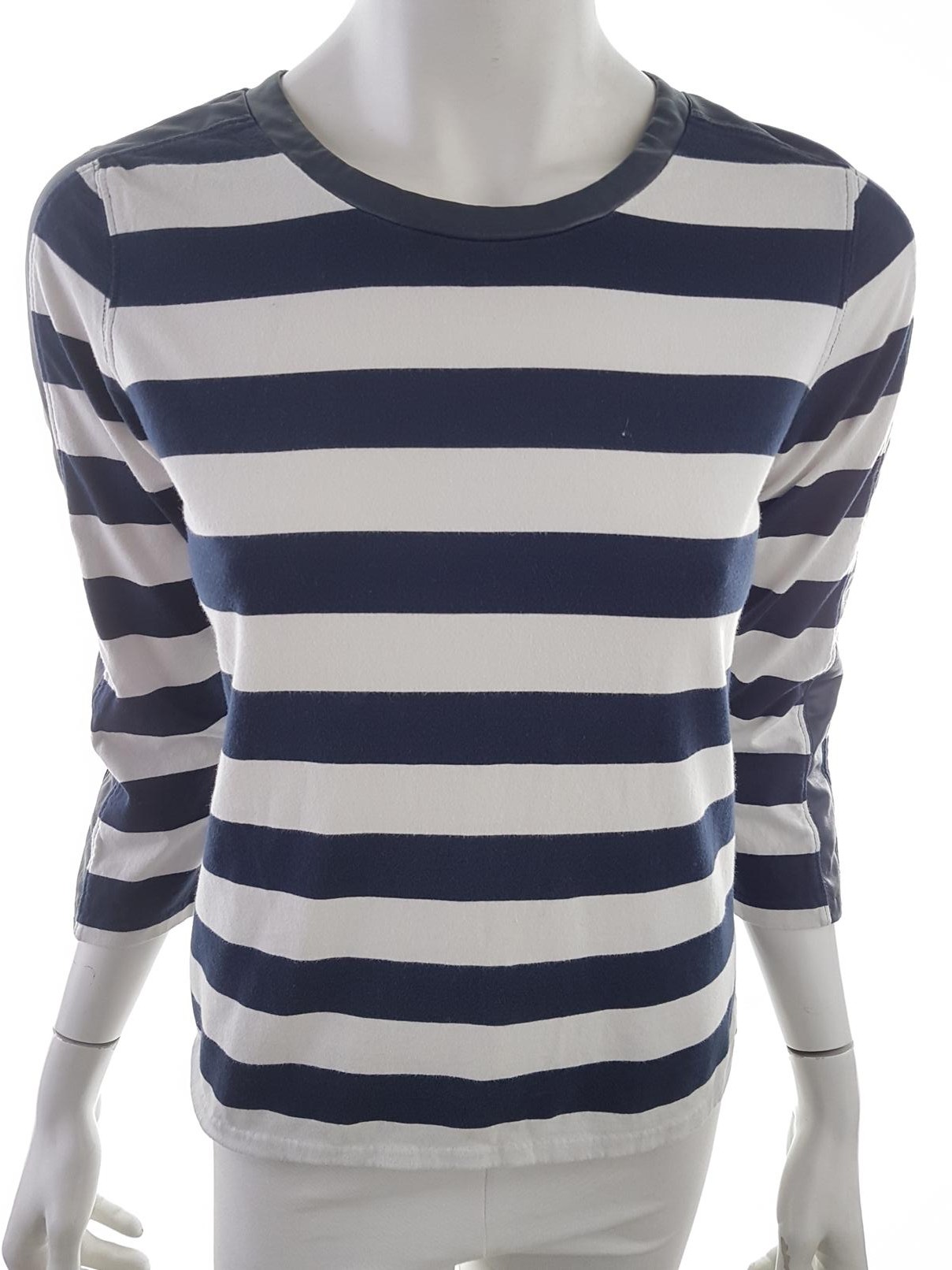 J.Crew Stl S Ränder Rund hals Blus ärm 3/4