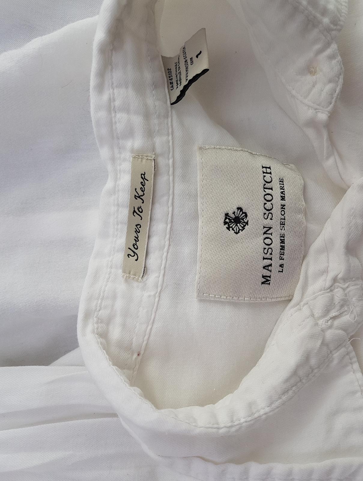 Maison scotch Stl 1 Krage Knäppt Tunika Blus Långärmad