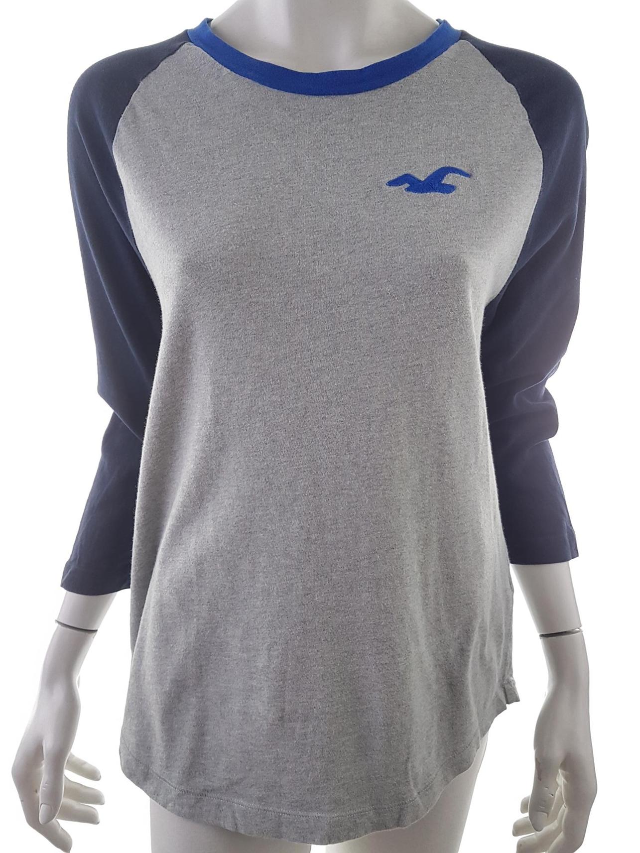 Hollister Stl M Rund urringning Tunika blus ärm 3/4