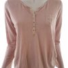 Massimo dutti Stl L Färg Pudrig Rosa V-ringning Popover Blus Knappar Långärmad