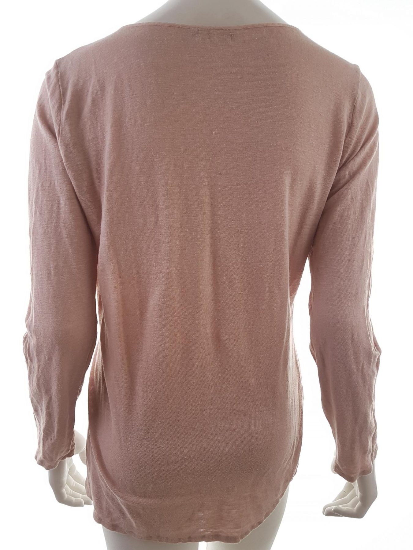 Massimo dutti Stl L Färg Pudrig Rosa V-ringning Popover Blus Knappar Långärmad