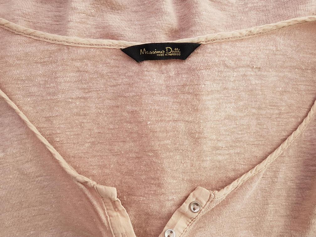 Massimo dutti Stl L Färg Pudrig Rosa V-ringning Popover Blus Knappar Långärmad