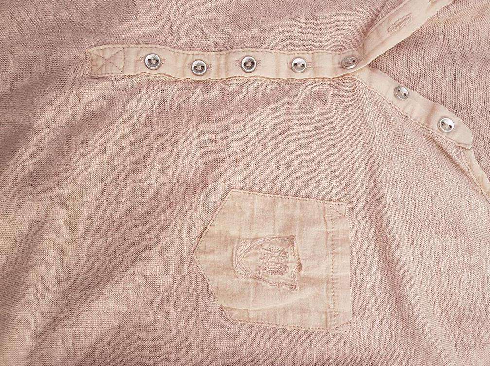 Massimo dutti Stl L Färg Pudrig Rosa V-ringning Popover Blus Knappar Långärmad