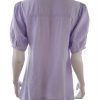 Jensen Stl 36 Färg Lavendel Split Crew Neck Popover Tunika Blus Kortärmad Material Viskos