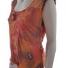 CoCoMenthe Stl 4 (L) Färg Orange Paisley Rund urringning Blus Ärmlös