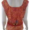 CoCoMenthe Stl 4 (L) Färg Orange Paisley Rund urringning Blus Ärmlös