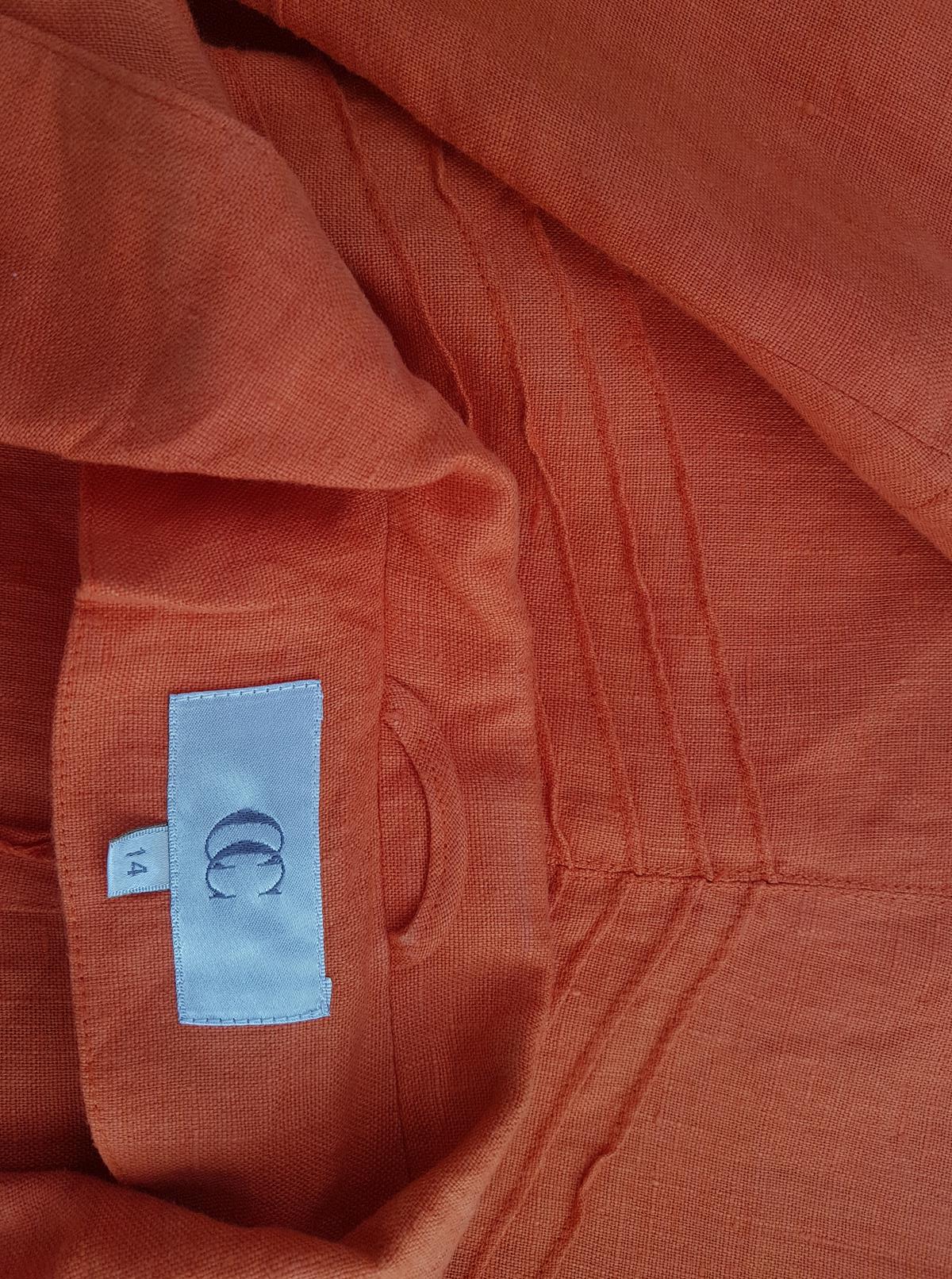 CC Stl 14 (42) Färg Orange Krage Kavaj med knappar ärm 3/4 Material Lin 100%