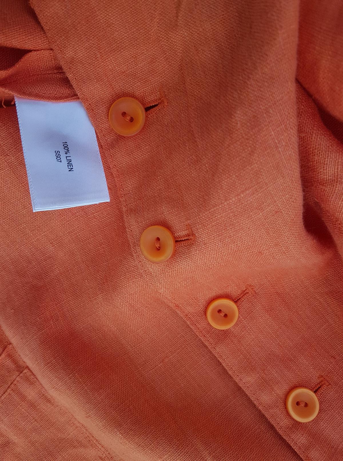 CC Stl 14 (42) Färg Orange Krage Kavaj med knappar ärm 3/4 Material Lin 100%