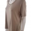 PERUZZI ITALY Stl XL Färg Khaki Rund urringning Blus Kortärmad Material Viskos