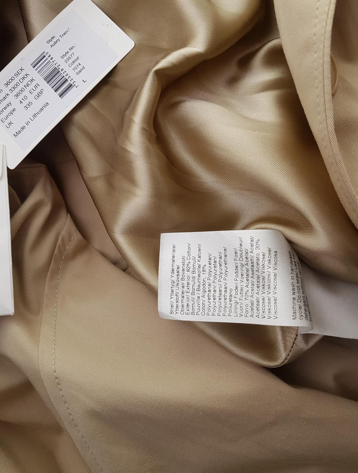 Filippa k Stl L Färg Beige Kappa Långärmad Material Bomull