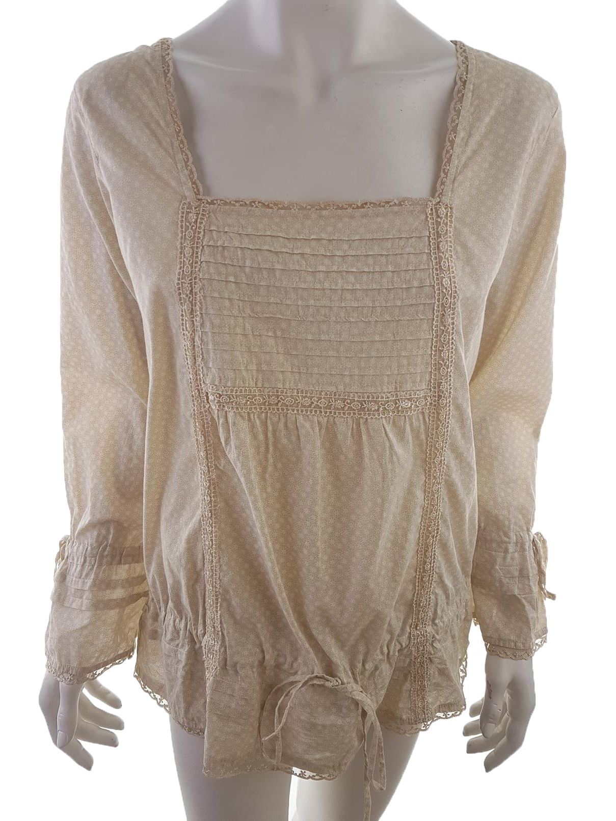 Dorothy perkins Stl 44 Färg Beige Kvadratisk urringning Blus Långärmad Material Bomull