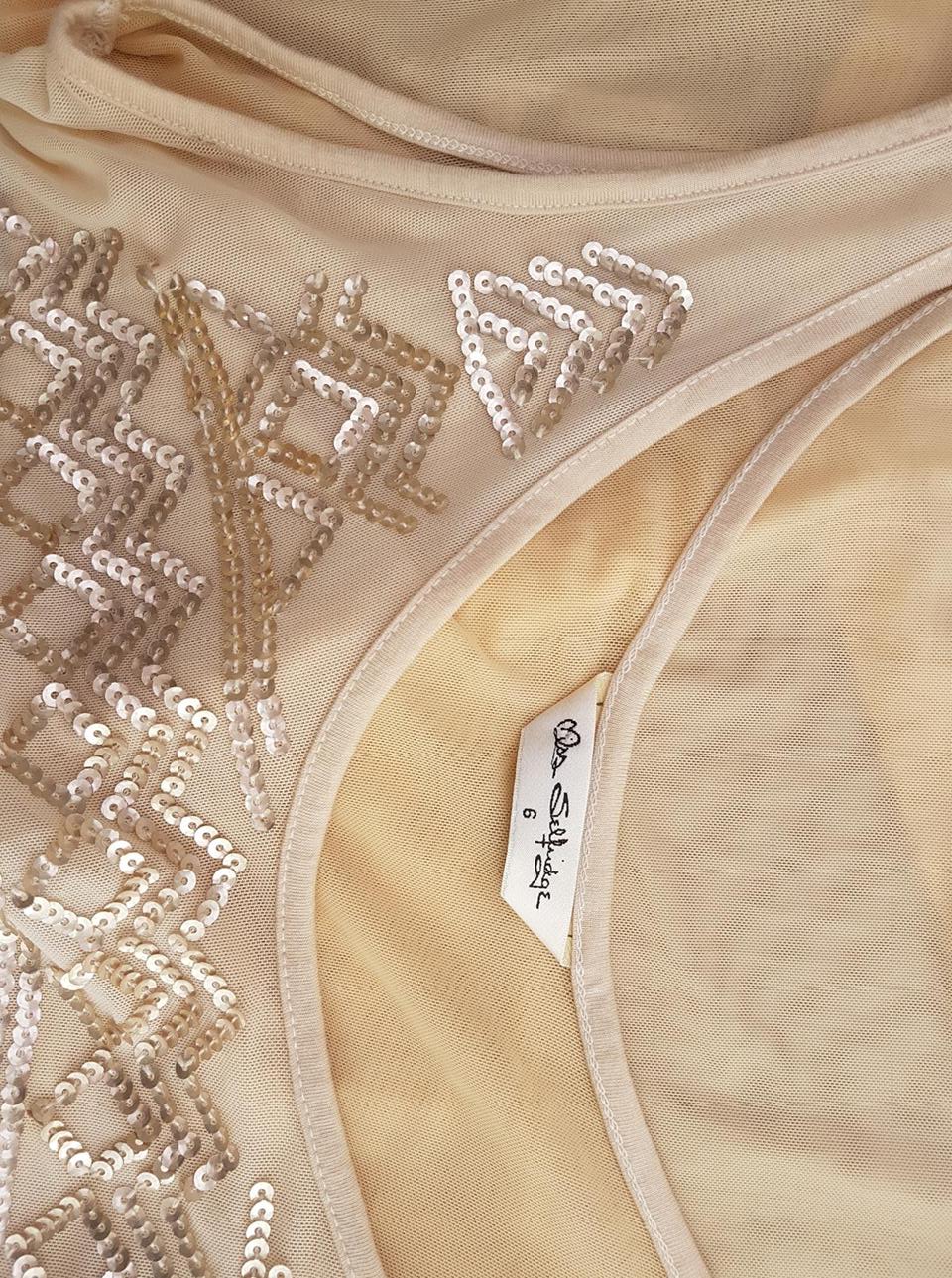 Miss selfridge Stl 6 (34) Färg Beige U-ringning Blus Ärmlös