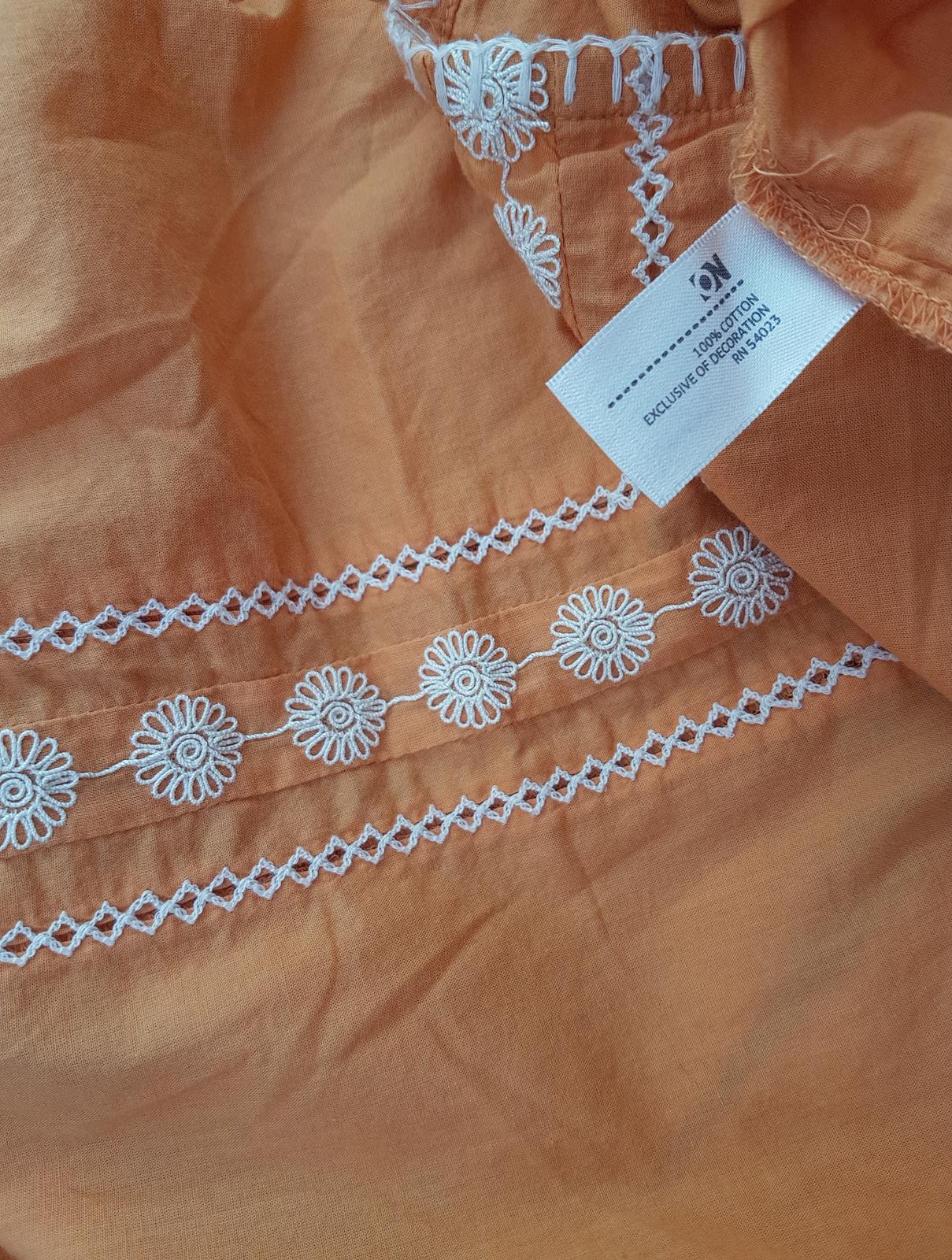 Old Navy Stl XL Färg Orange U-ringning Blus Kortärmad Material Bomull 100%