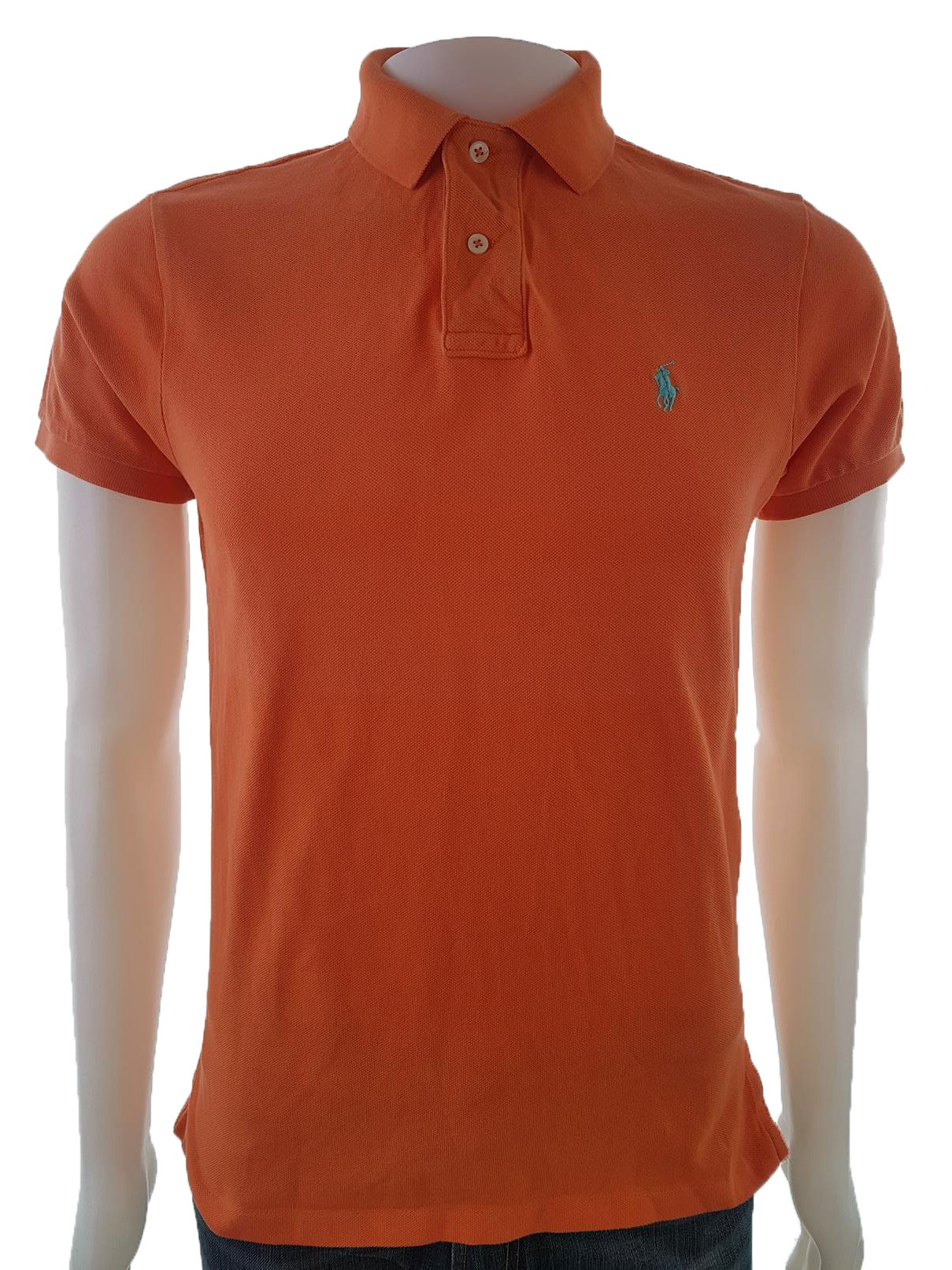 Polo Ralph Lauren Stl S Färg Orange Krage Herr Polo Kortärmad Material Bomull 100%