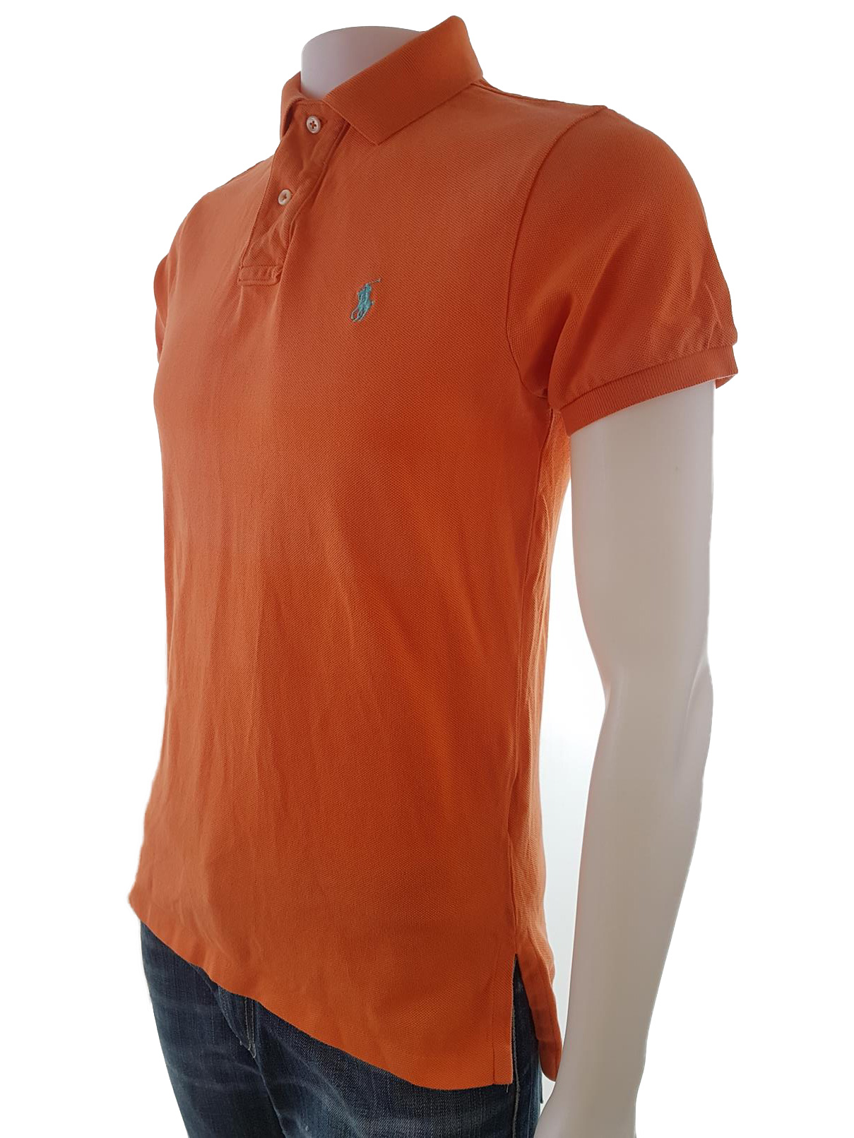 Polo Ralph Lauren Stl S Färg Orange Krage Herr Polo Kortärmad Material Bomull 100%