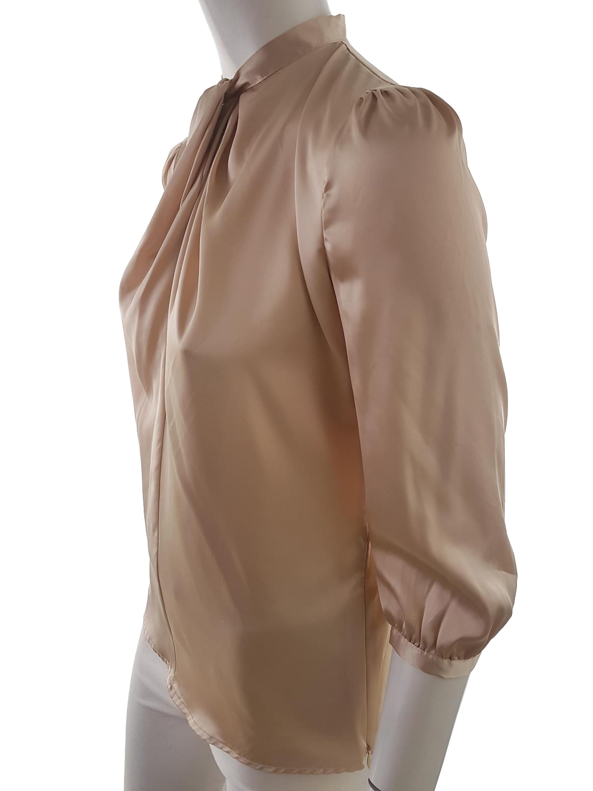 Mango Stl XS Färg Beige Krage Blus ärm 3/4