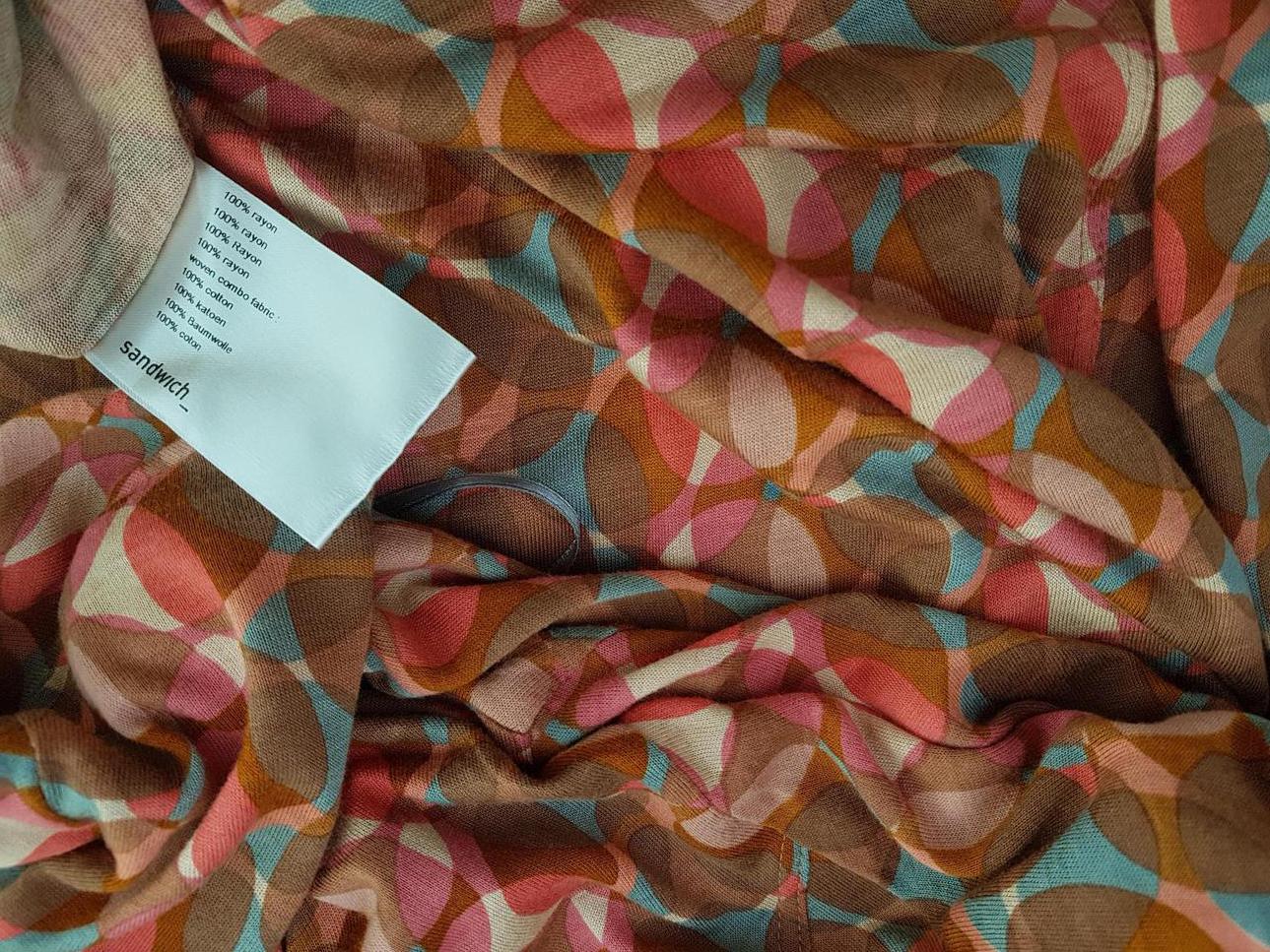 Sandwich Stl XL Färg Brun Geometrisk V-ringning Skal Klänning Långärmad Midi Material Rayon 100%