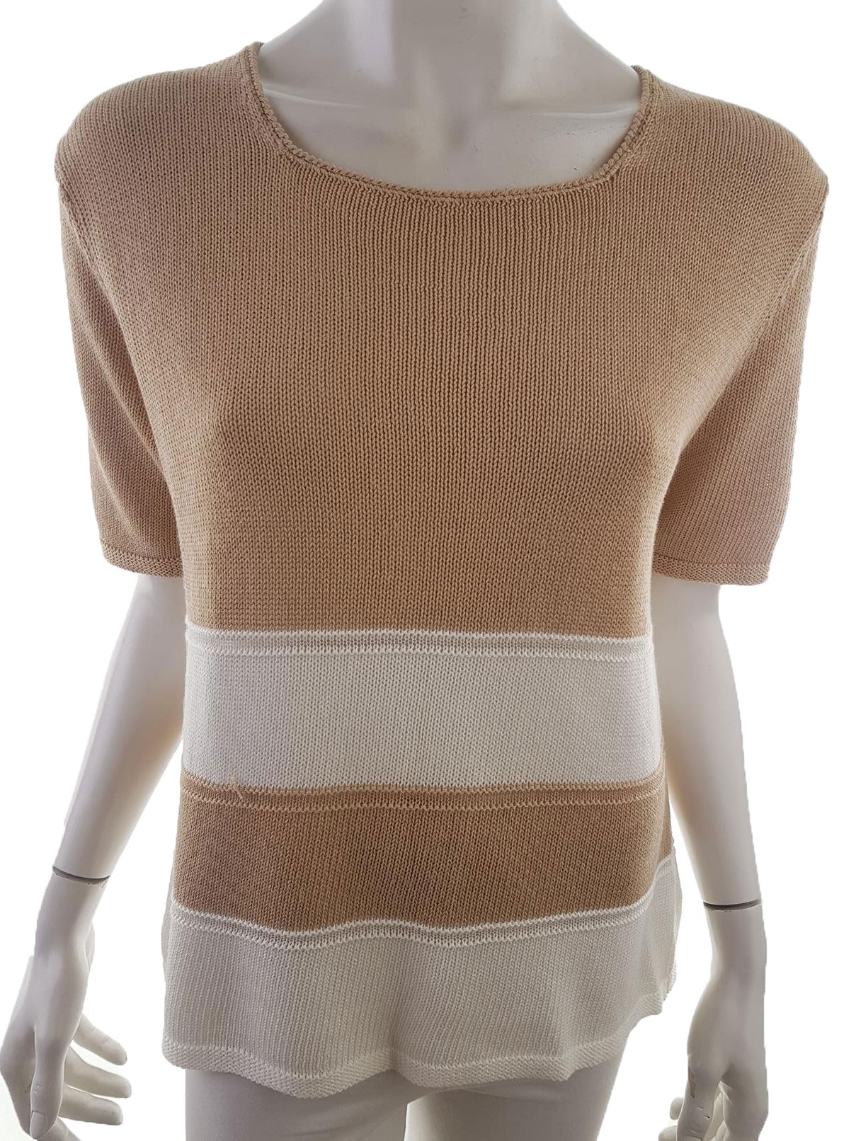 BETTY BARCLAY Stl L Färg Beige Rund urringning Stickad Blus Kortärmad Material Bomull