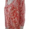 Flash Woman Stl L Färg Röd Paisley V-ringning Blus ärm 3/4 Material Viskos