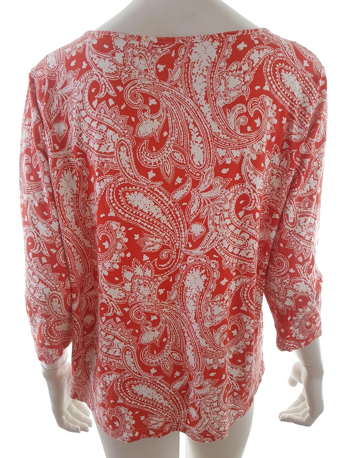 Flash Woman Stl L Färg Röd Paisley V-ringning Blus ärm 3/4 Material Viskos