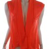 Forever 21 Stl S Färg Orange V-ringning Öppen Tunika Blus Ärmlös