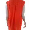 Forever 21 Stl S Färg Orange V-ringning Öppen Tunika Blus Ärmlös