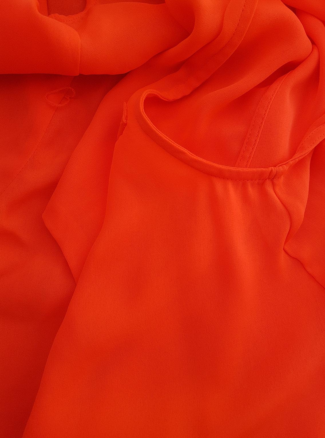 Forever 21 Stl S Färg Orange V-ringning Öppen Tunika Blus Ärmlös