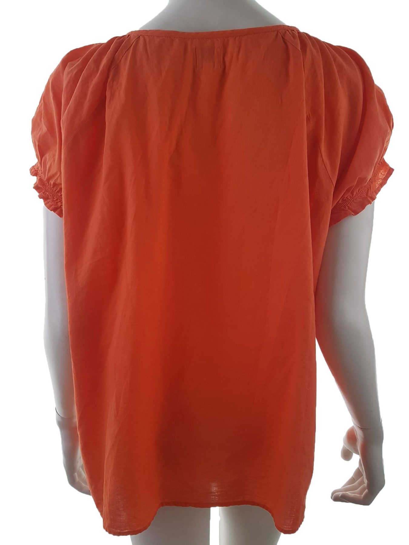 Ole Stl XL Färg Orange Rund urringning Tunika blus Kortärmad Material Bomull