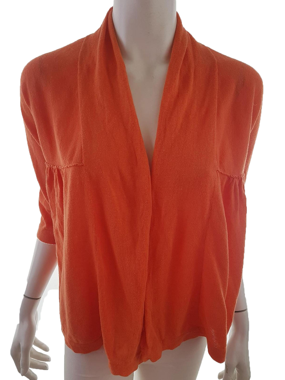 Rocha. John Rocha Stl 40 Färg Orange V-ringning Öppen blus ärm 3/4 Material Lin